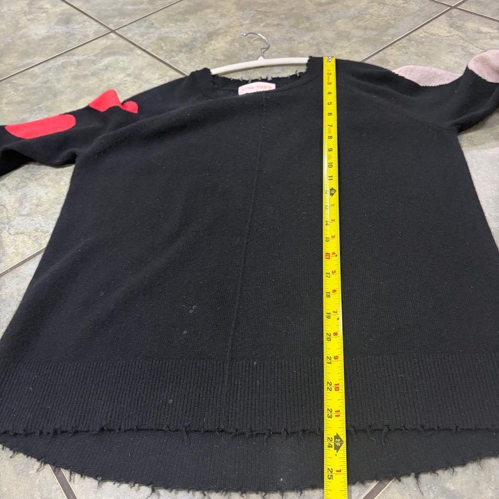 LISA TODD heart stealer Cashmere Sweater in Black Sz M Luxury Preppy Casual - Picture 14 of 15